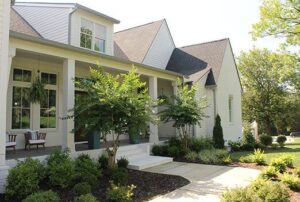 Perfect lawn with a nice landscaping mansion