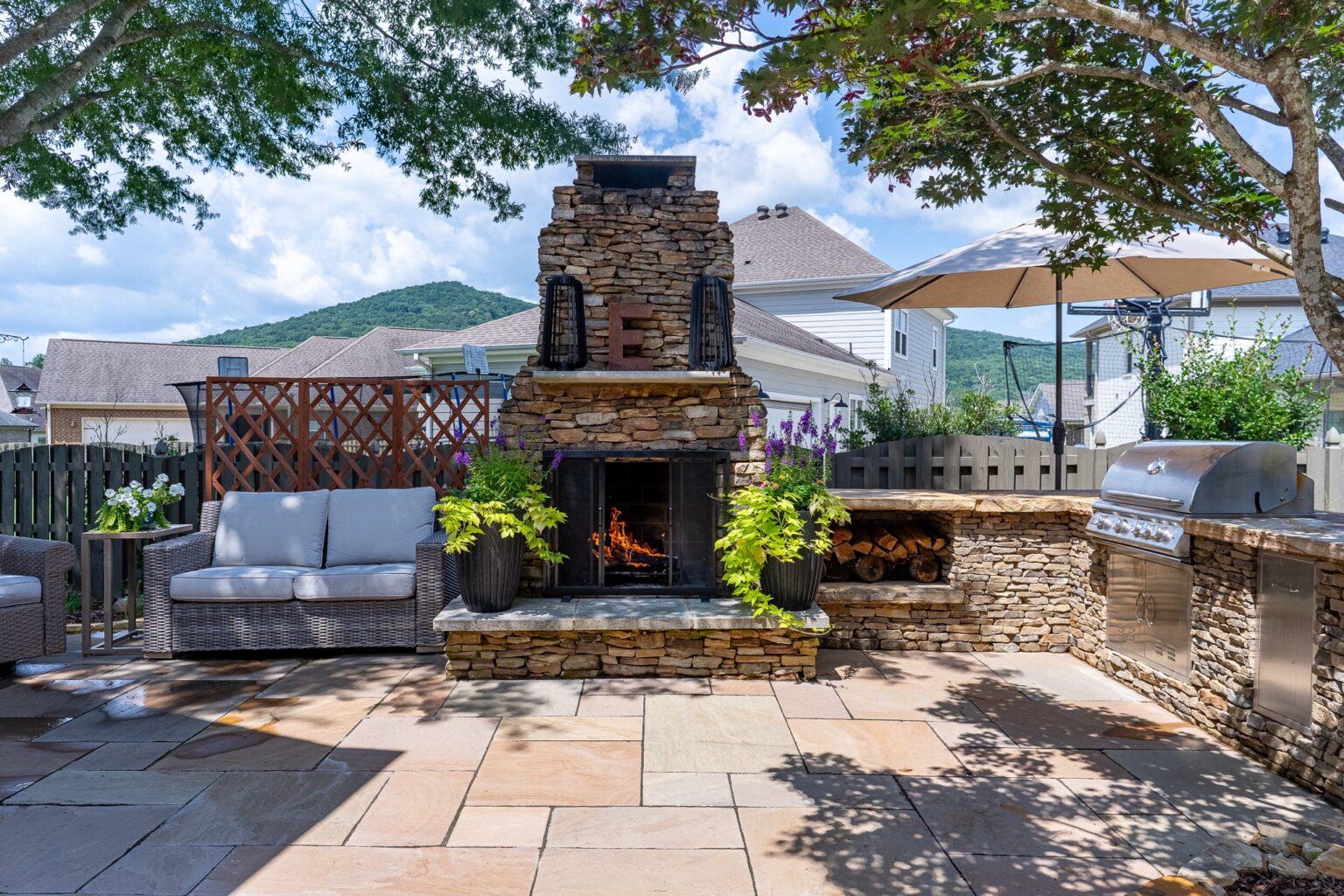 Firepit design by Matt at Greenscapes Outdoor Living in Huntsville